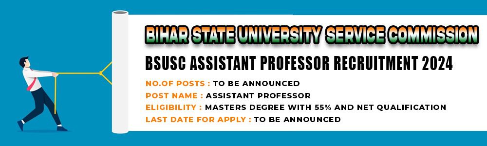 BSUSC Assistant Professor Recruitment 2024