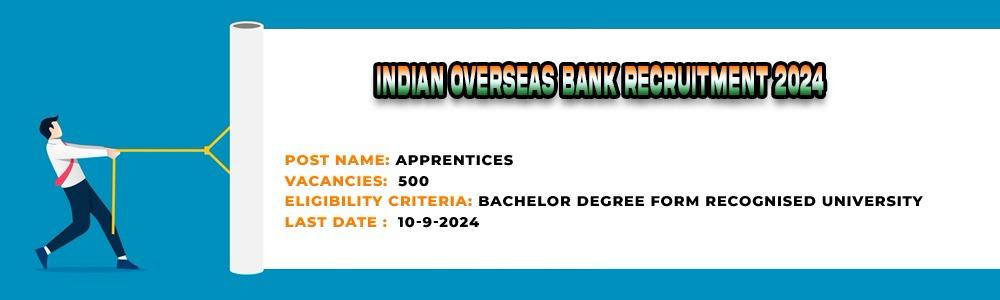 Indian Overseas Bank Recruitment 2024: Apply For 550 Posts