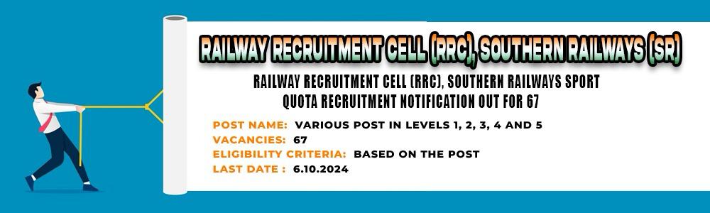 RRC SR Sports Quota Recruitment 2024